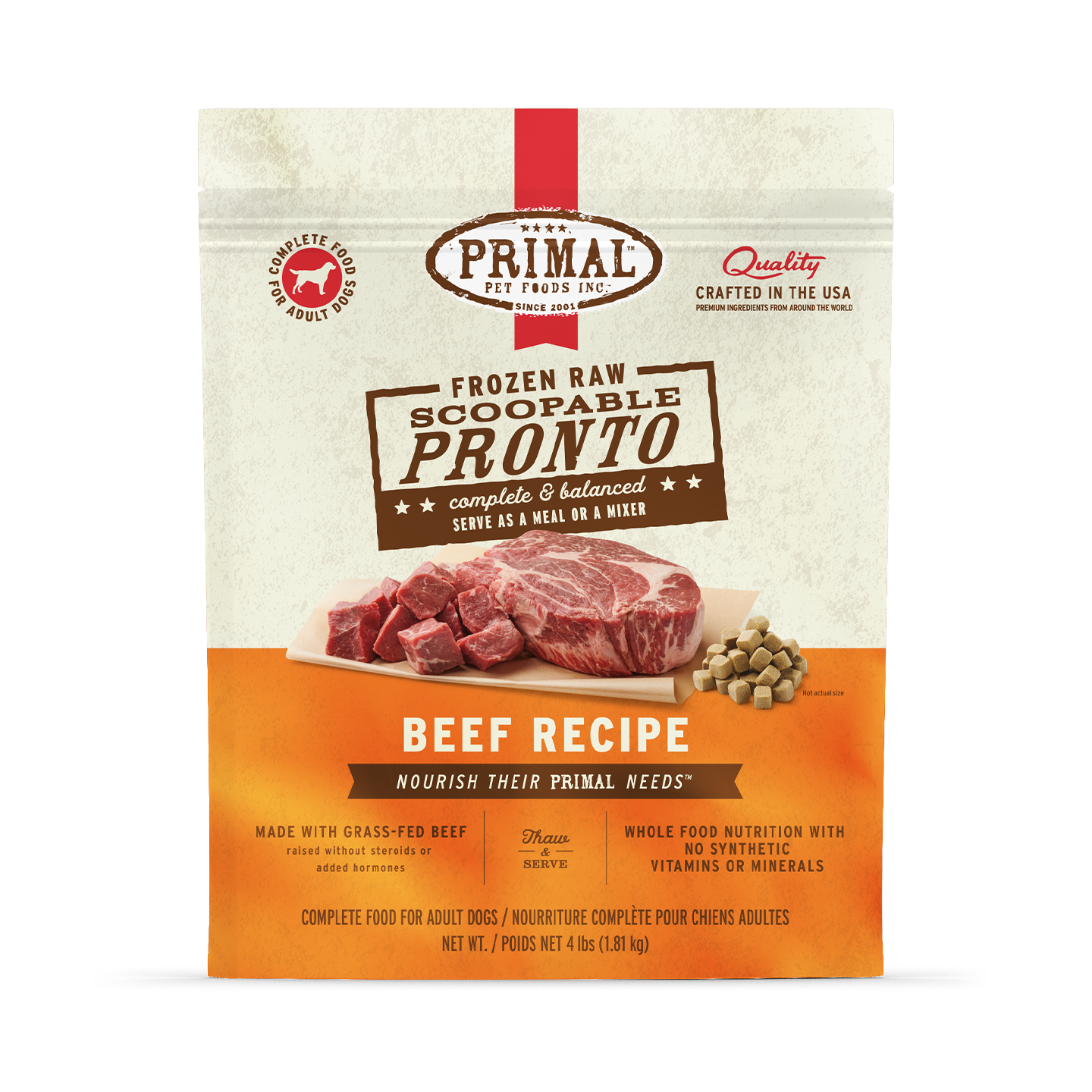Frozen Raw Scoopable Pronto Dog Food - Beef Recipe