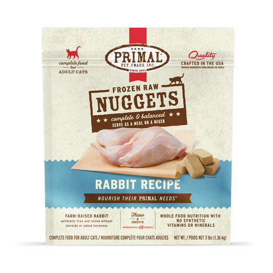 Frozen Raw Nuggets Cat Food - Rabbit Recipe