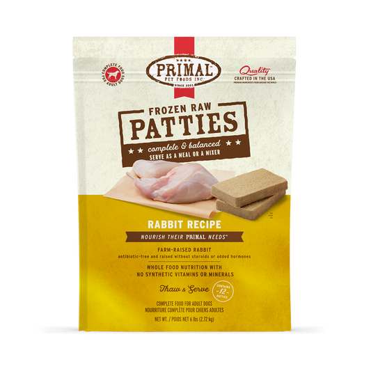 Frozen Raw Patties Dog Food - Rabbit Recipe