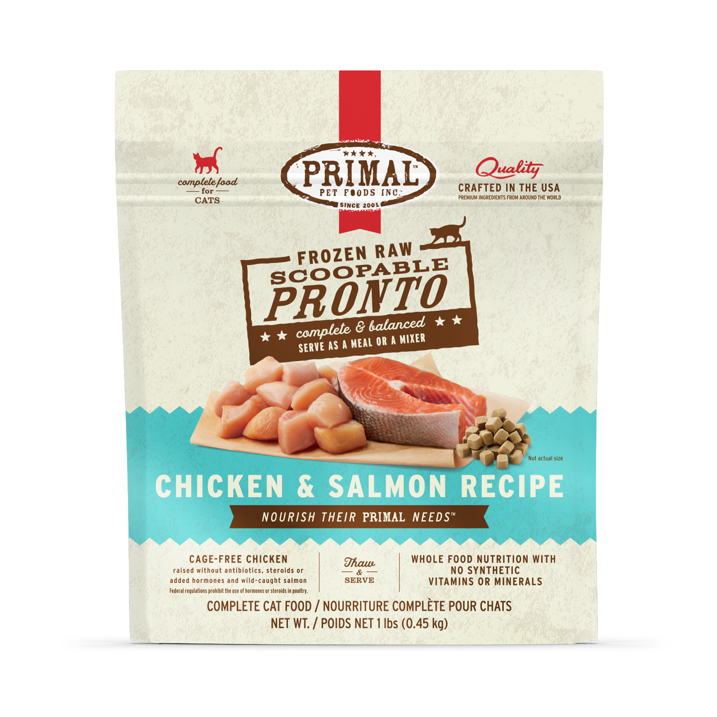 Frozen Raw Scoopable Pronto Cat Food - Chicken & Salmon Recipe