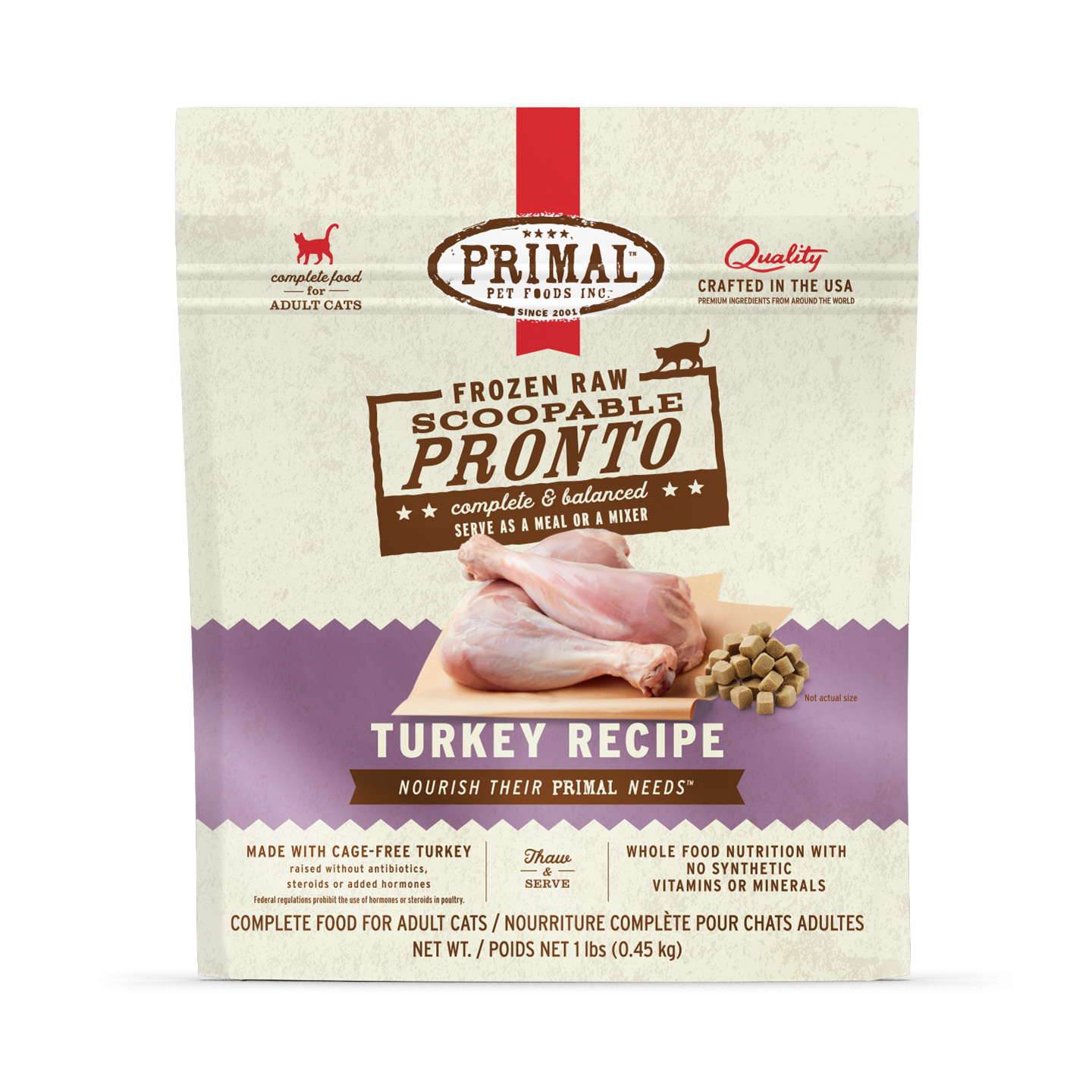 Frozen Raw Scoopable Pronto Cat Food - Turkey Recipe
