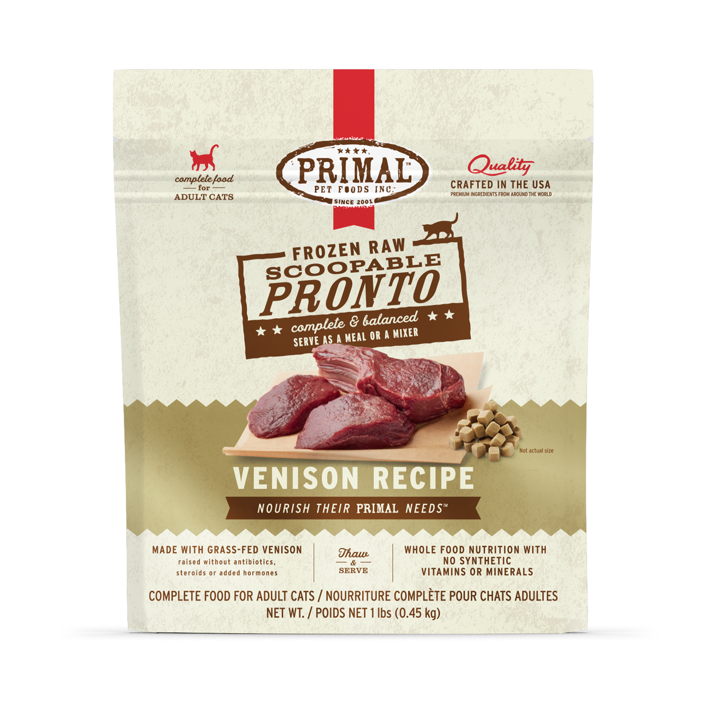 Frozen Raw Scoopable Pronto Cat Food - Venison Recipe