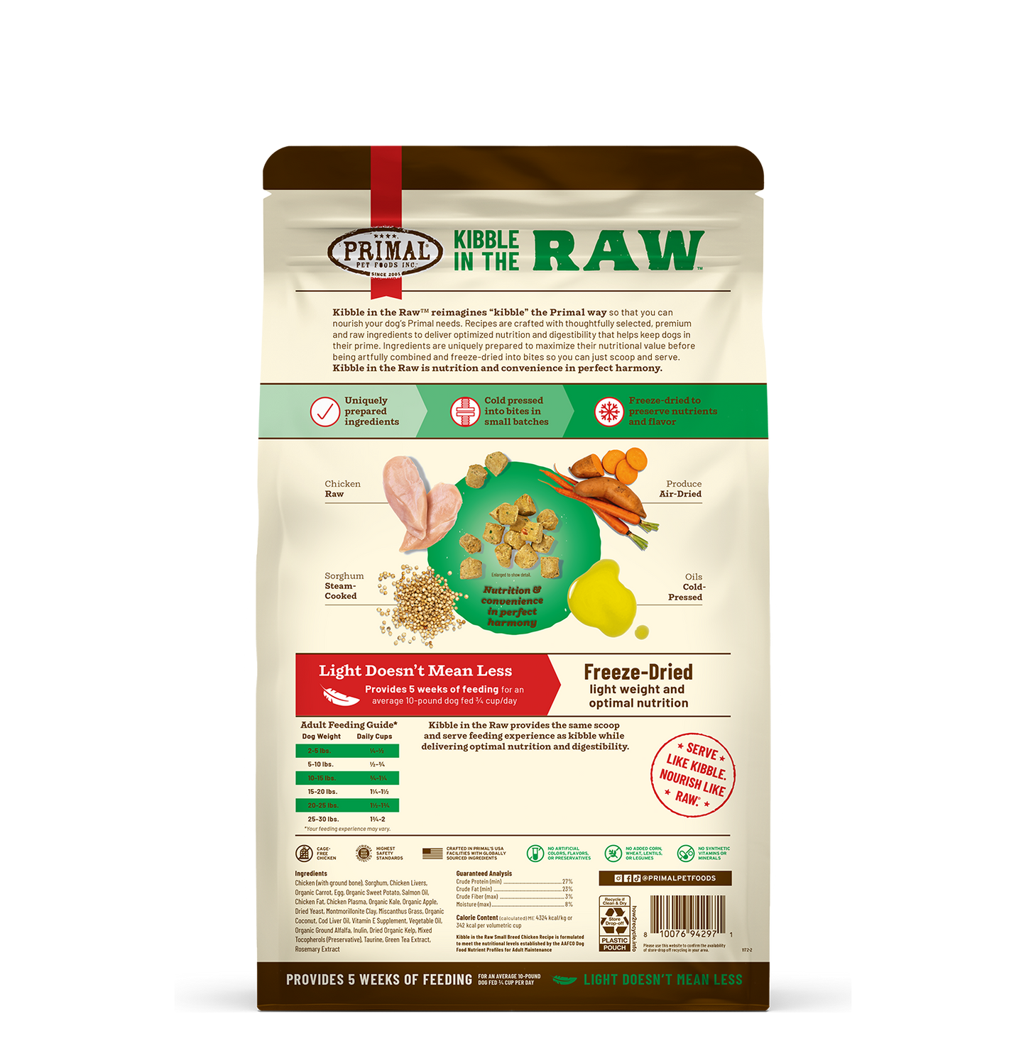 Kibble in the Raw Dog Food - Small Breed Chicken Recipe