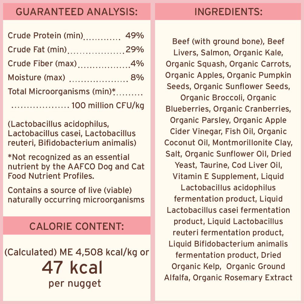 Freeze-Dried Raw Nuggets Cat Food - Beef & Salmon Recipe