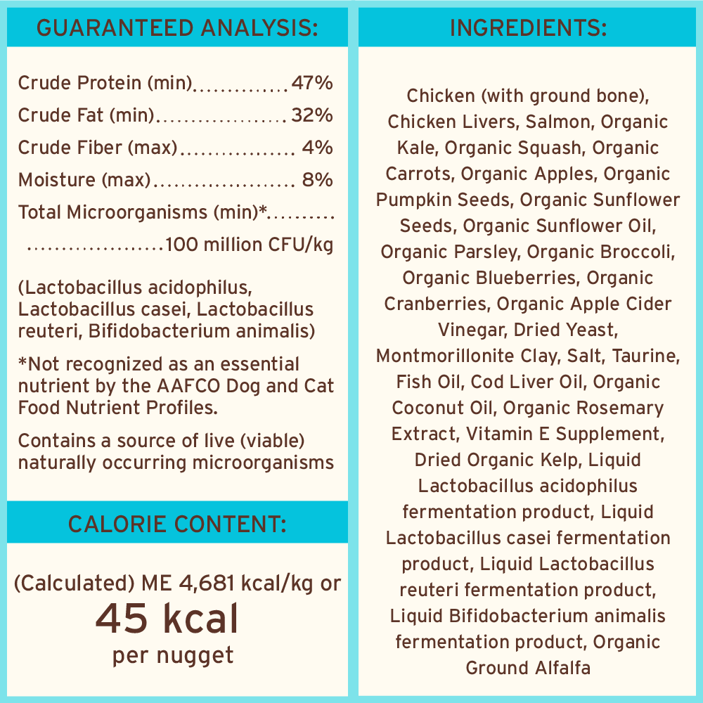 Freeze-Dried Raw Nuggets Cat Food - Chicken & Salmon Recipe