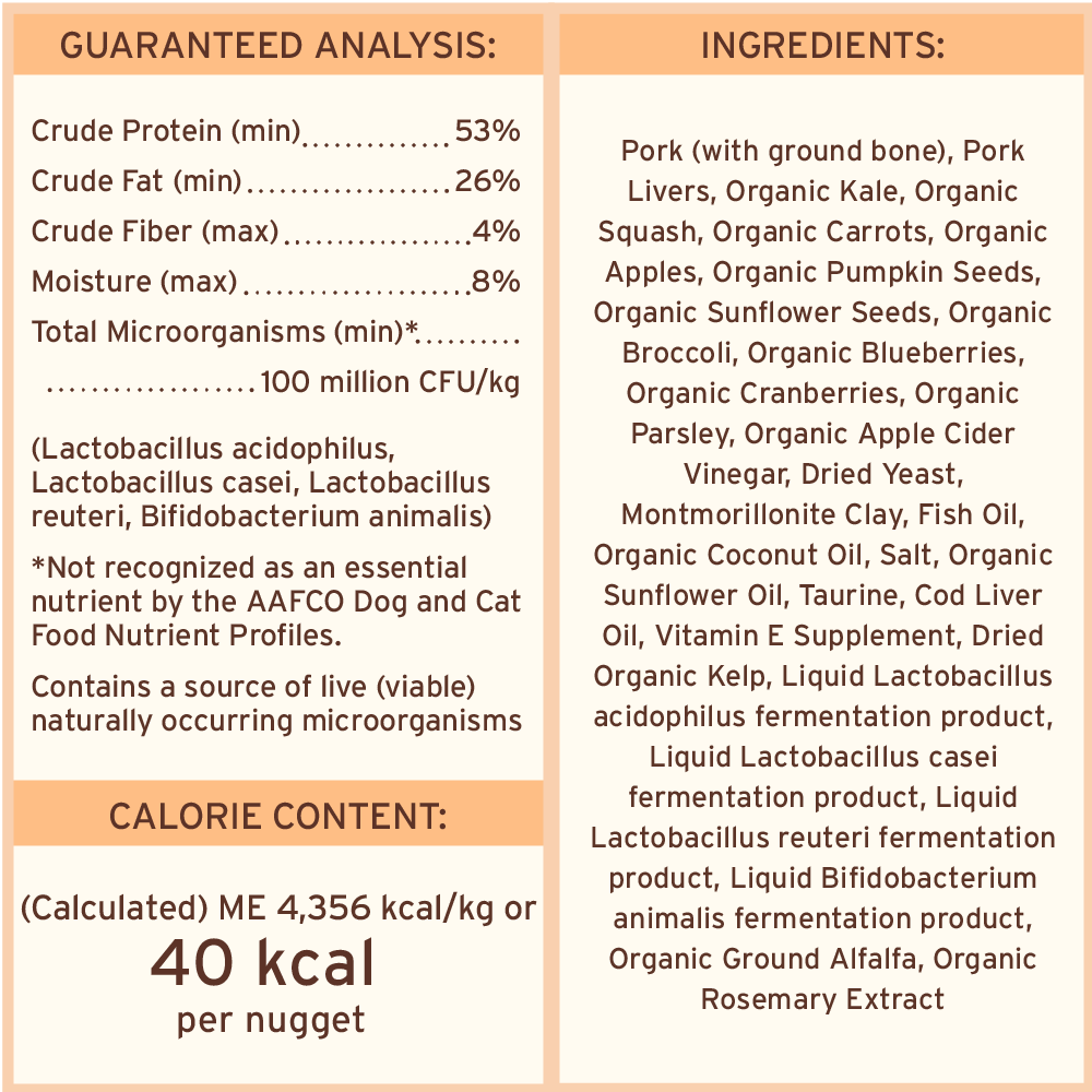 Freeze-Dried Raw Nuggets Cat Food - Pork Recipe