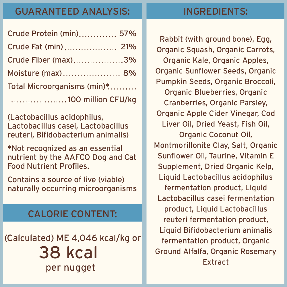 Freeze-Dried Raw Nuggets Cat Food - Rabbit Recipe