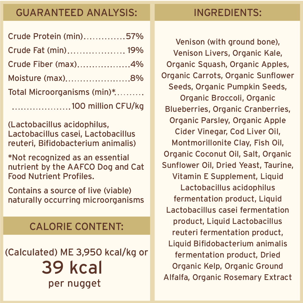 Freeze-Dried Raw Nuggets Cat Food - Venison Recipe