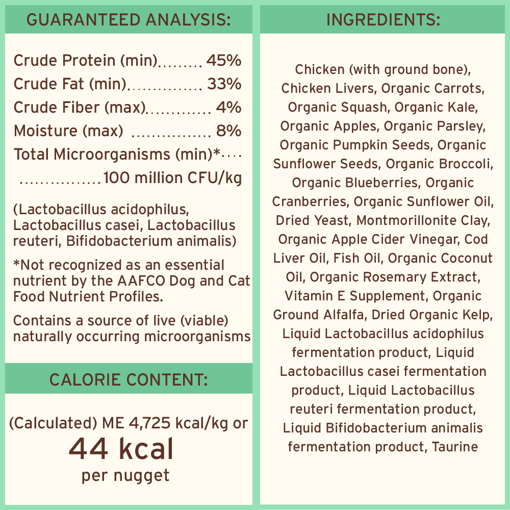 Freeze-Dried Raw Nuggets Dog Food - Chicken Recipe