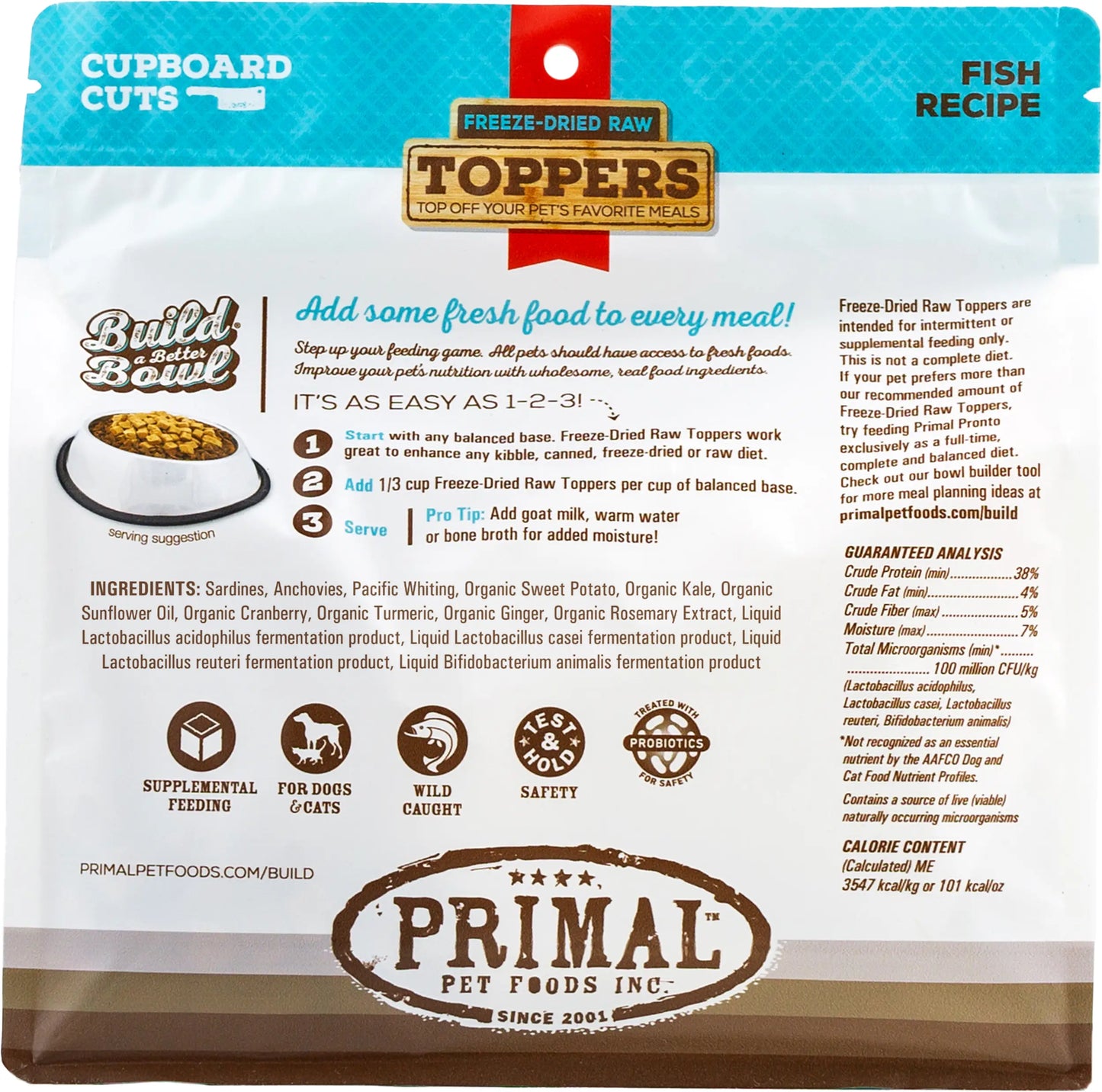 Cupboard Cuts Freeze-Dried Raw Toppers for Cat & Dog - Fish Recipe