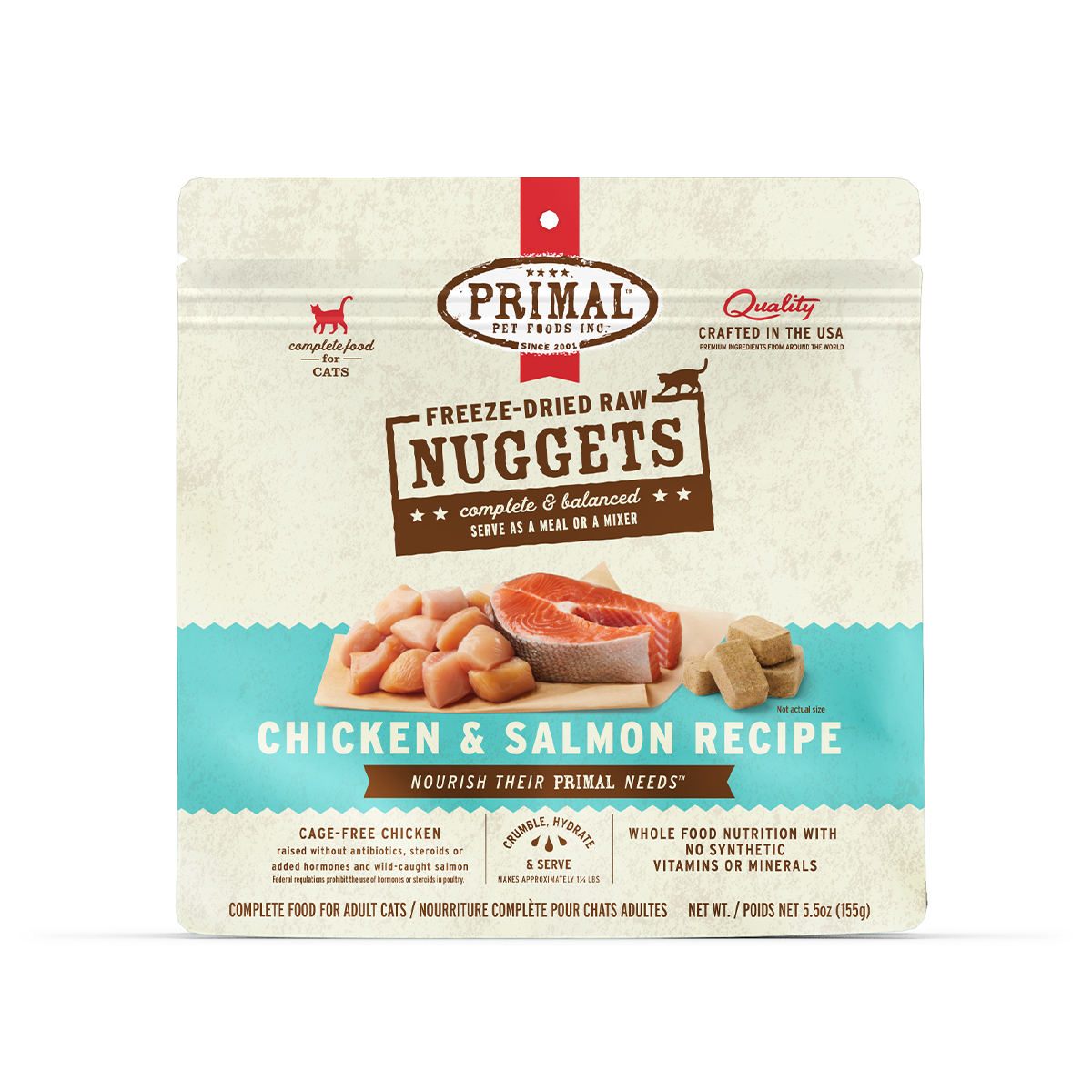 Freeze-Dried Raw Nuggets Cat Food - Chicken & Salmon Recipe