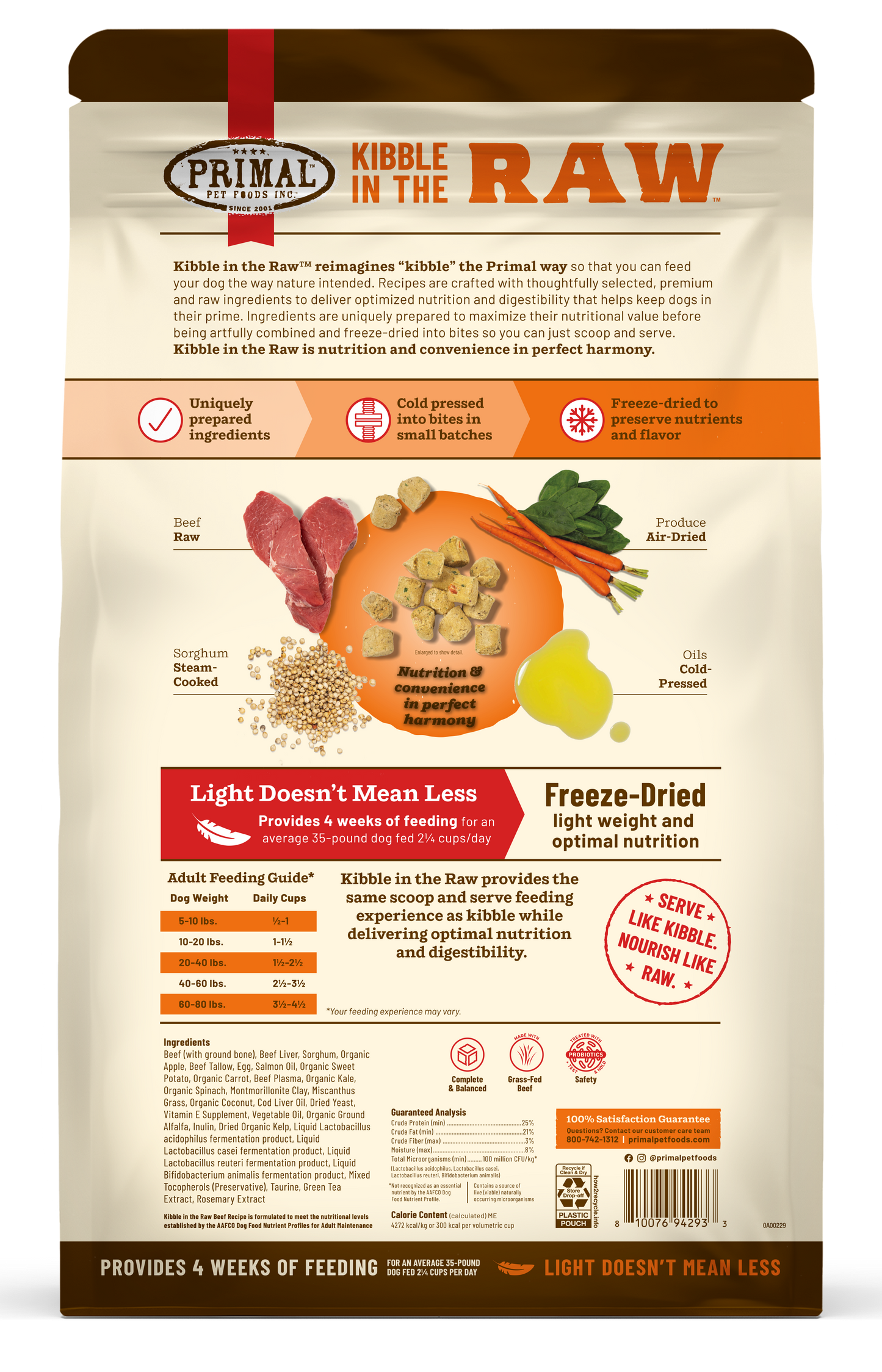 Kibble in the Raw Dog Food - Beef Recipe