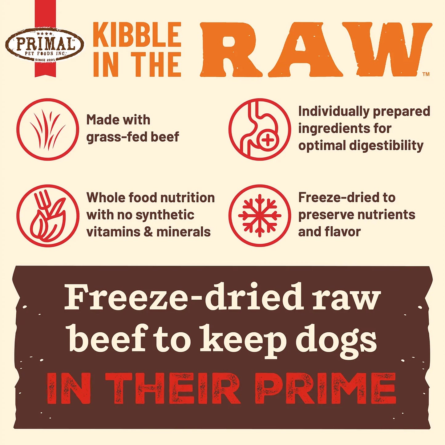 Kibble in the Raw Dog Food - Beef Recipe