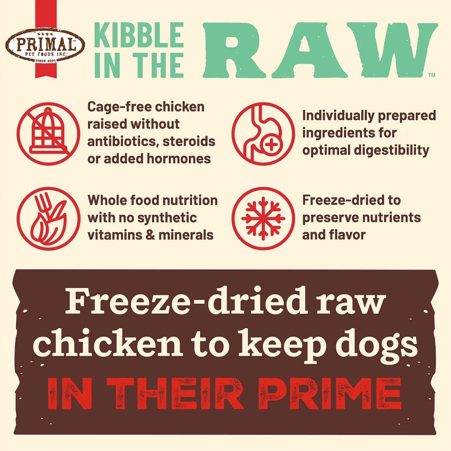 Kibble in the Raw Dog Food - Chicken Recipe