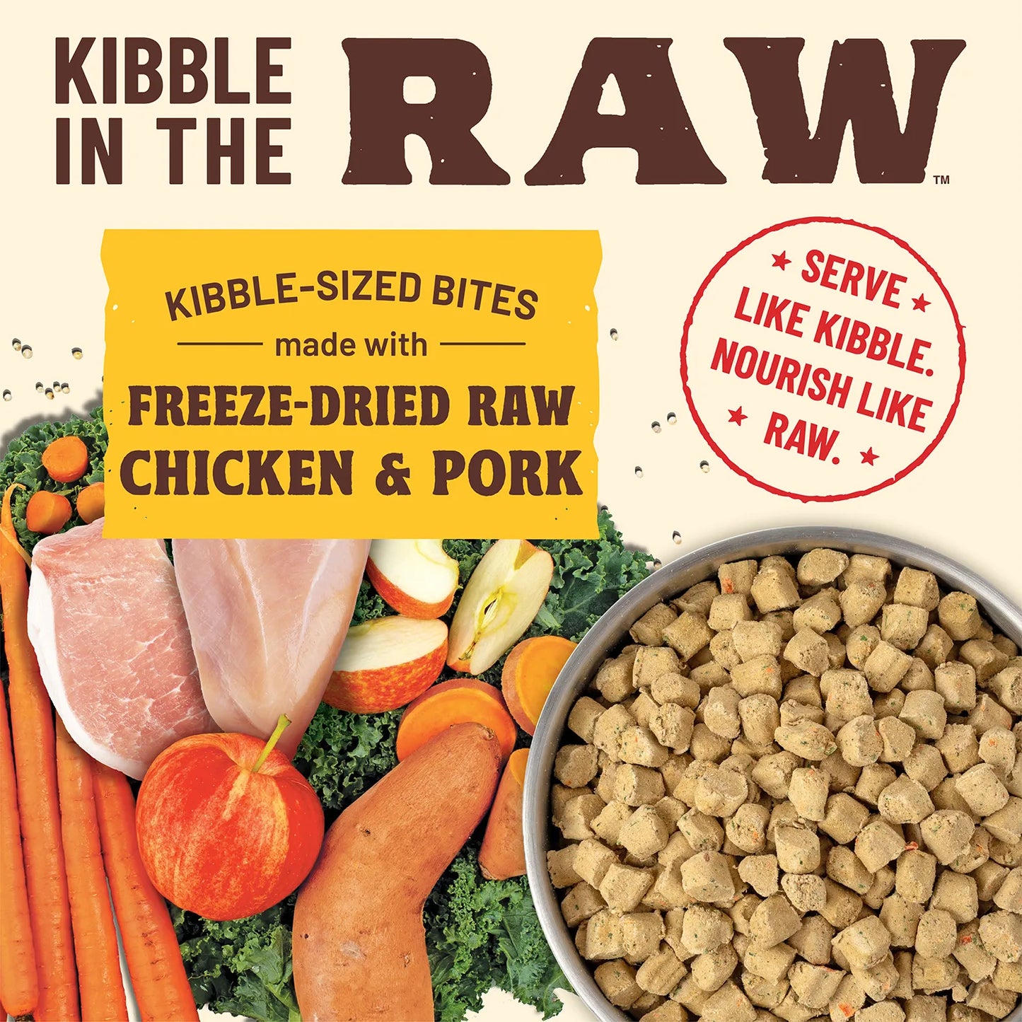 Kibble in the Raw Dog Food - Puppy Recipe