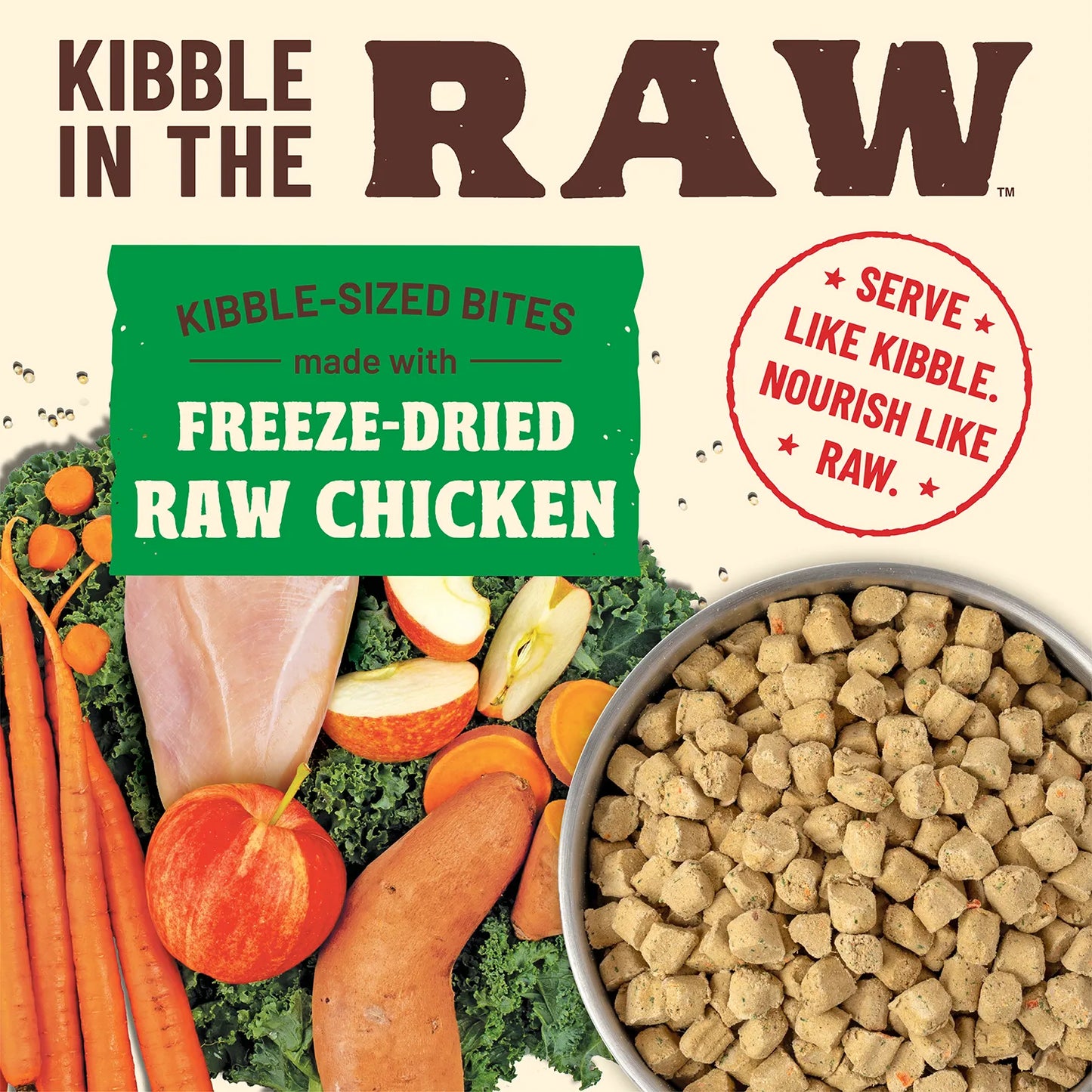 Kibble in the Raw Dog Food - Small Breed Chicken Recipe