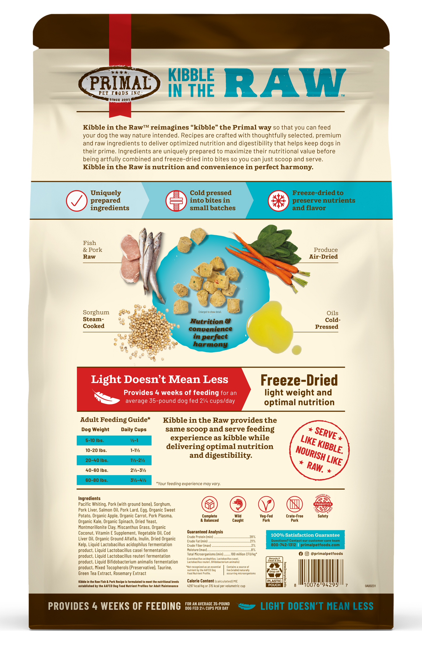 Kibble in the Raw Dog Food - Fish & Pork Recipe