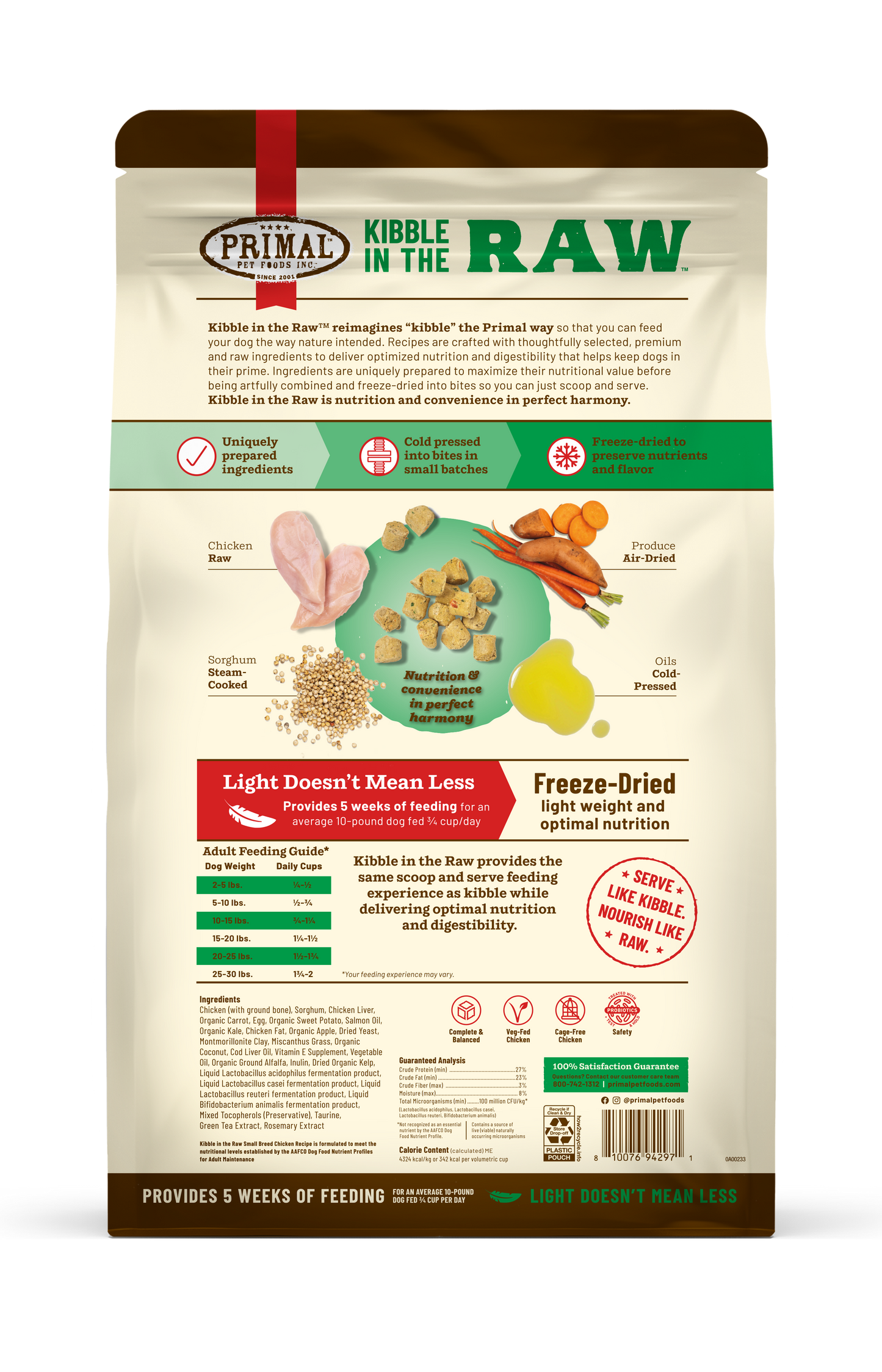 Kibble in the Raw Dog Food - Small Breed Chicken Recipe