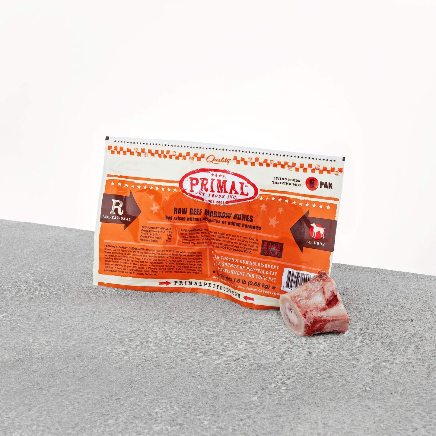 Raw Recreational Bones for Dogs and Cats - Beef Marrow