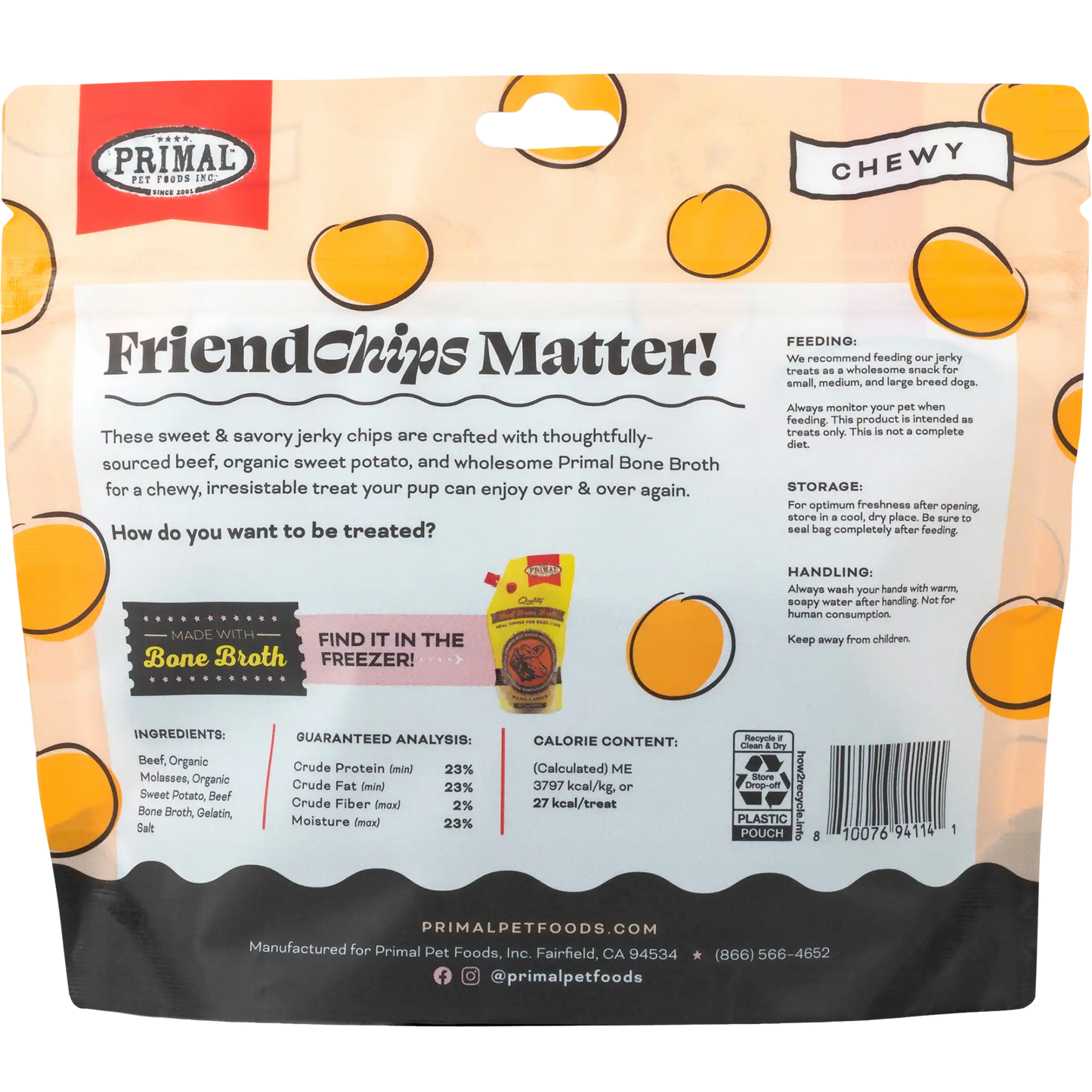 FriendChips Matter Jerky Treats for Dogs - Beef Recipe