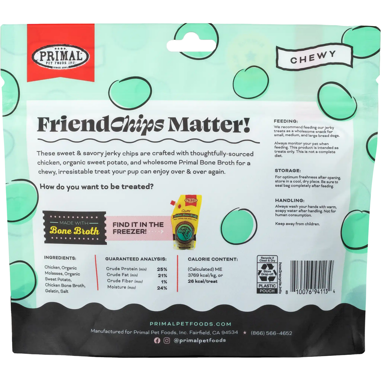 FriendChips Matter Jerky Treats for Dogs - Chicken Recipe