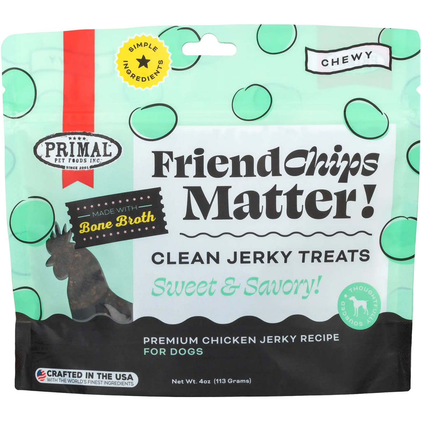 FriendChips Matter Jerky Treats for Dogs - Chicken Recipe