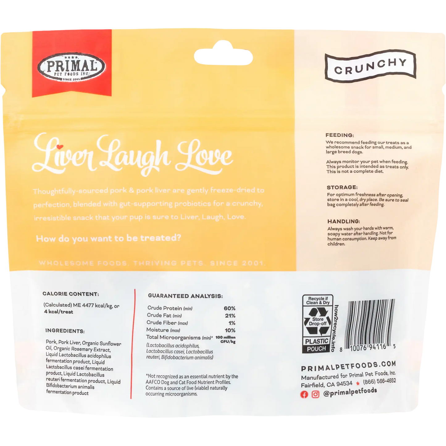 Liver Laugh Love Freeze-Dried Treats for Dogs - Pork Liver Recipe