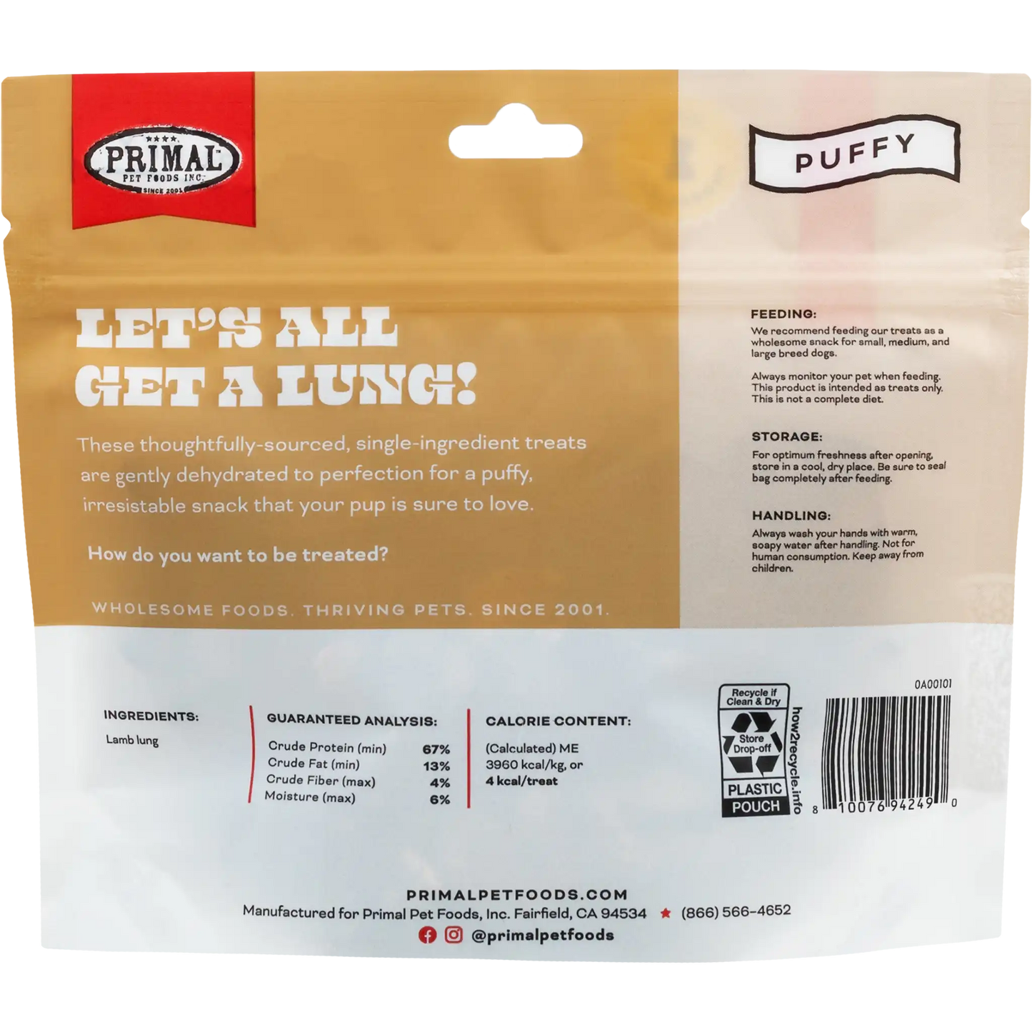 Let’s All Get a Lung Dehydrated Dog Treats - Lamb Recipe