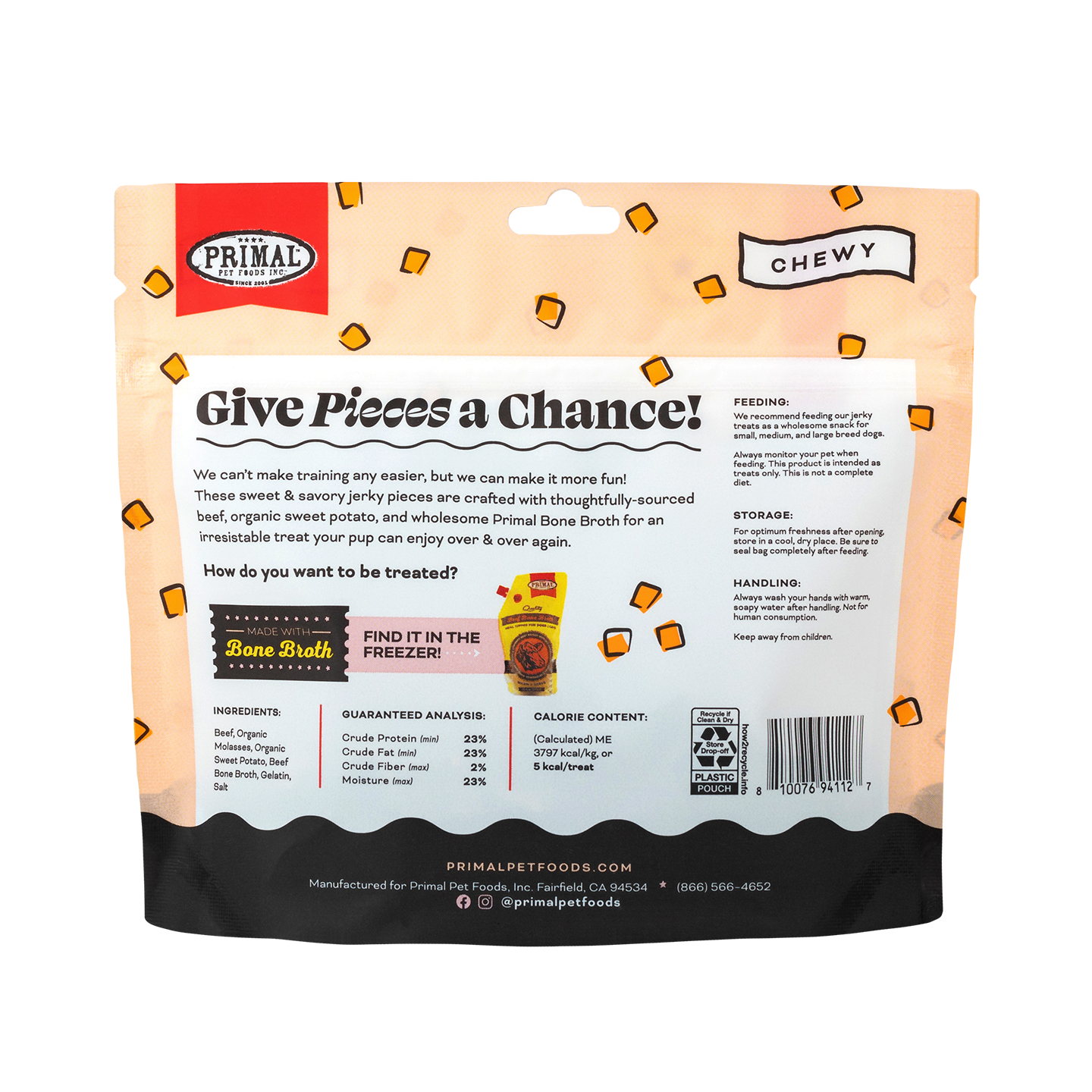 Give Pieces a Chance Jerky Treats for Dogs - Beef Recipe