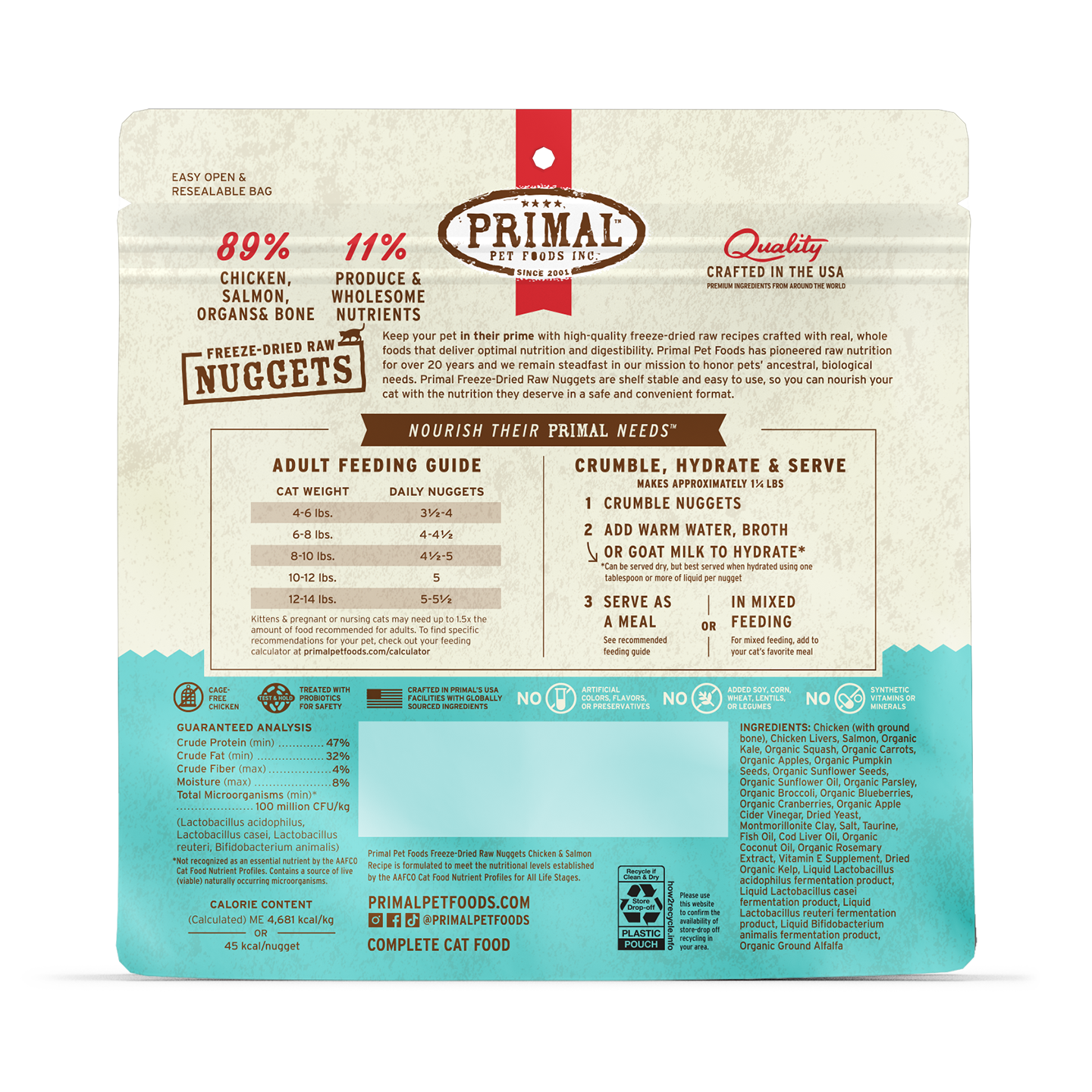 Freeze-Dried Raw Nuggets Cat Food - Chicken & Salmon Recipe