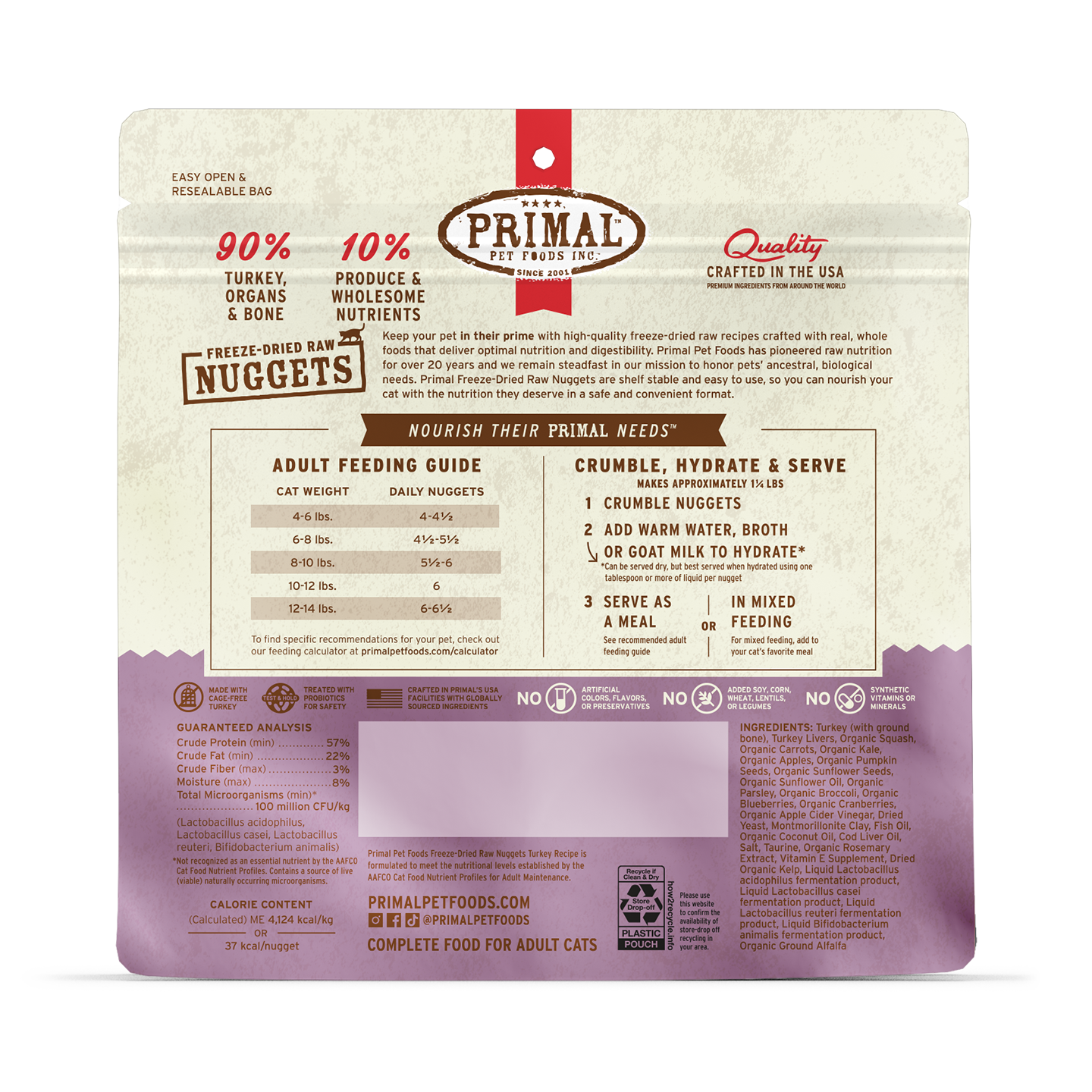 Freeze-Dried Raw Nuggets Cat Food - Turkey Recipe