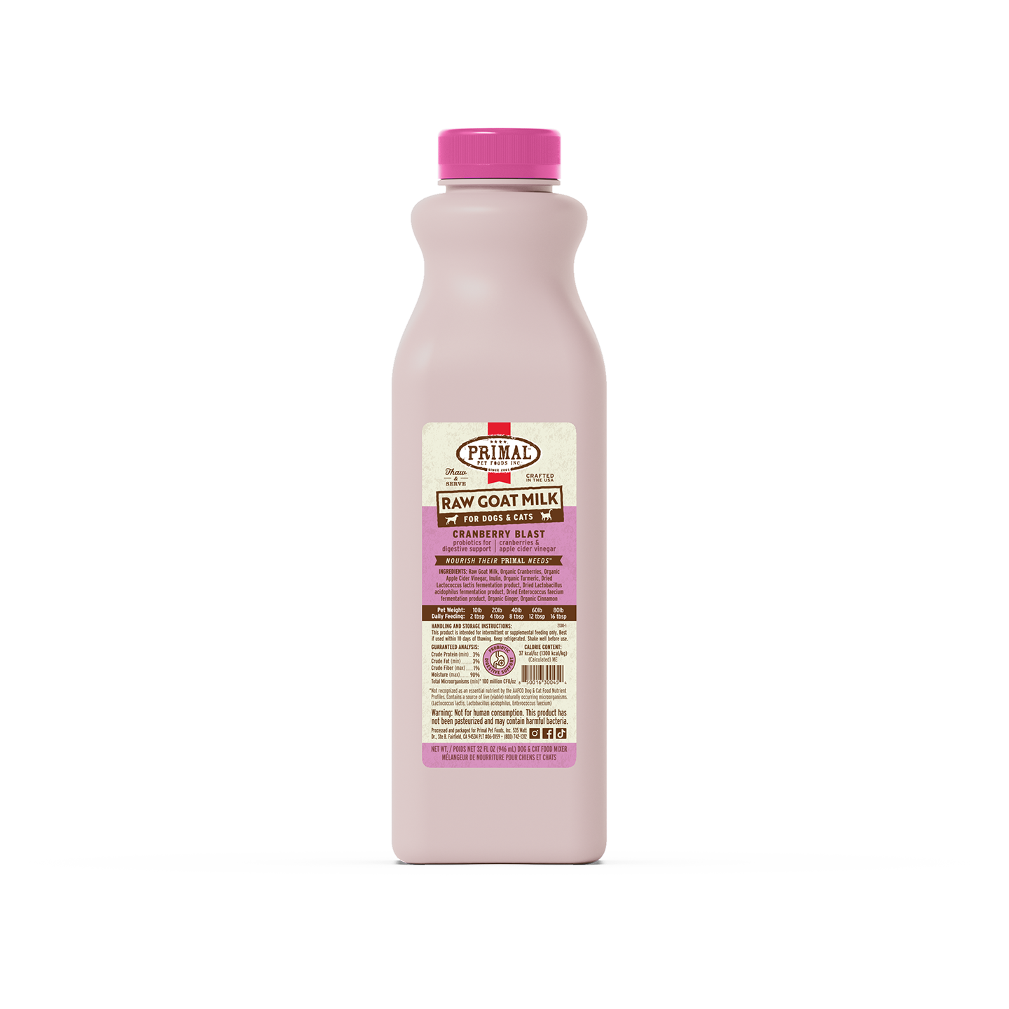 Raw Goat Milk for Cats & Dogs - Cranberry Blast Recipe