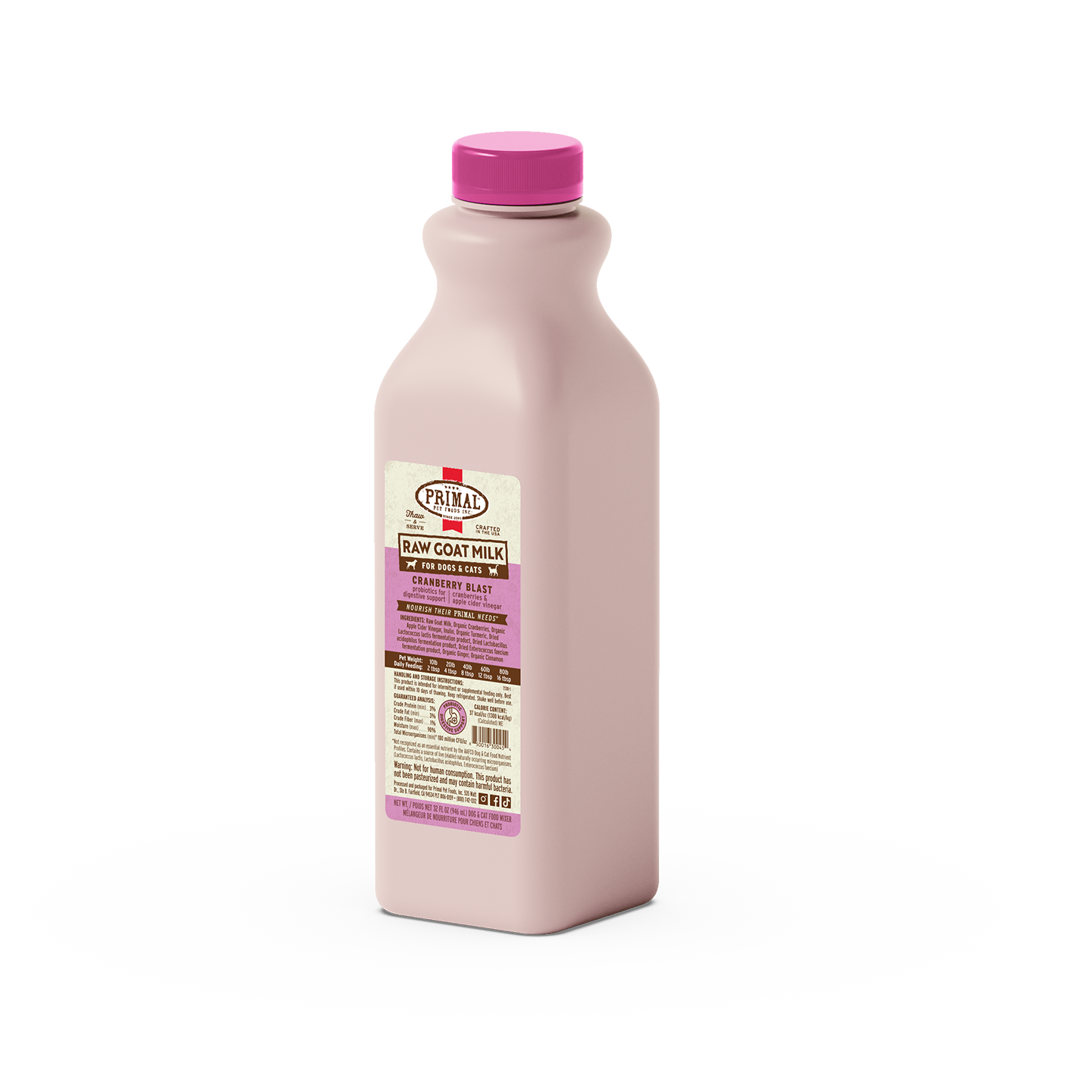 Raw Goat Milk for Cats & Dogs - Cranberry Blast Recipe