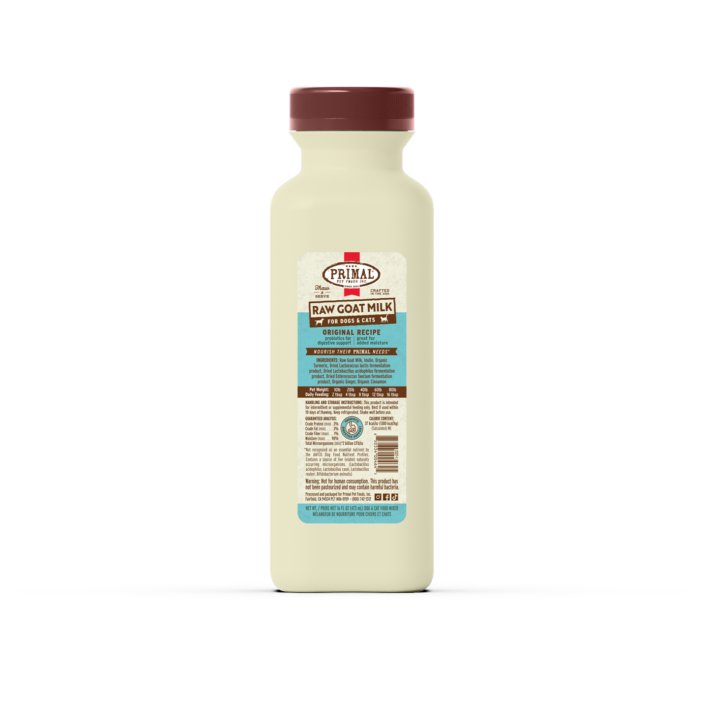 Raw Goat Milk for Cats & Dogs - Original Recipe