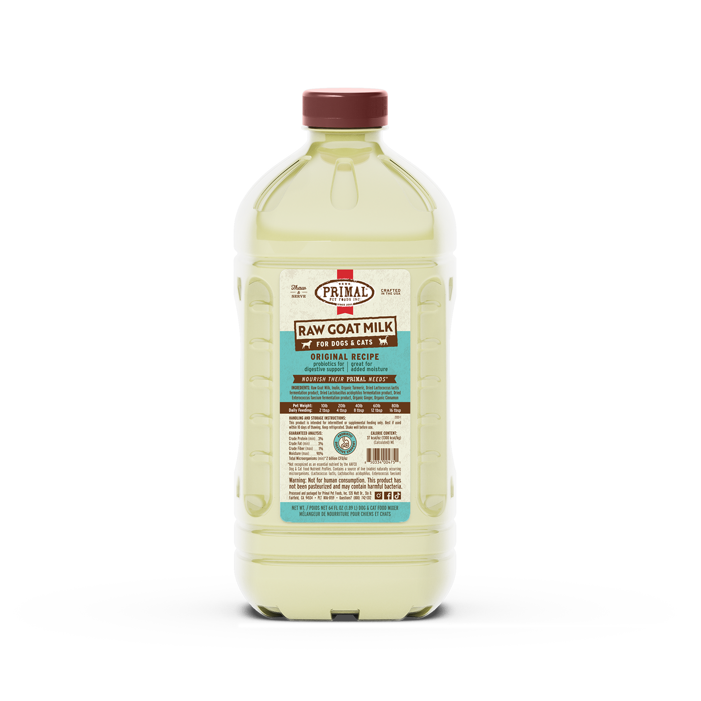 Raw Goat Milk for Cats & Dogs - Original Recipe