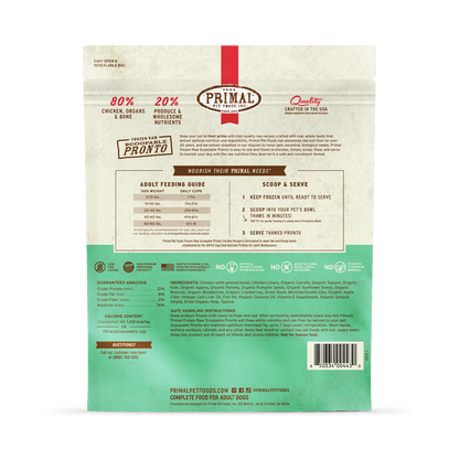 Frozen Raw Scoopable Pronto Dog Food - Chicken Recipe