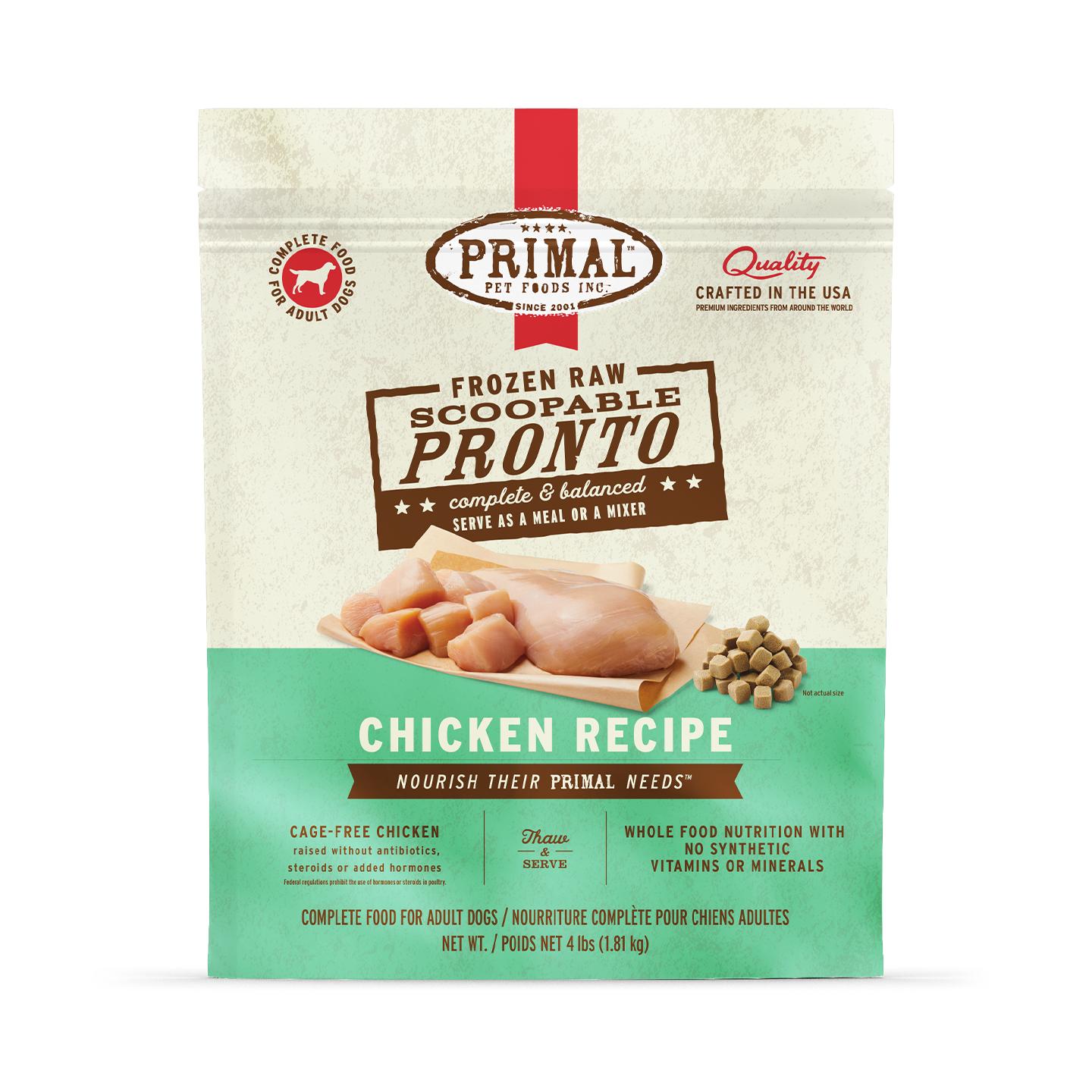 Frozen Raw Scoopable Pronto Dog Food - Chicken Recipe