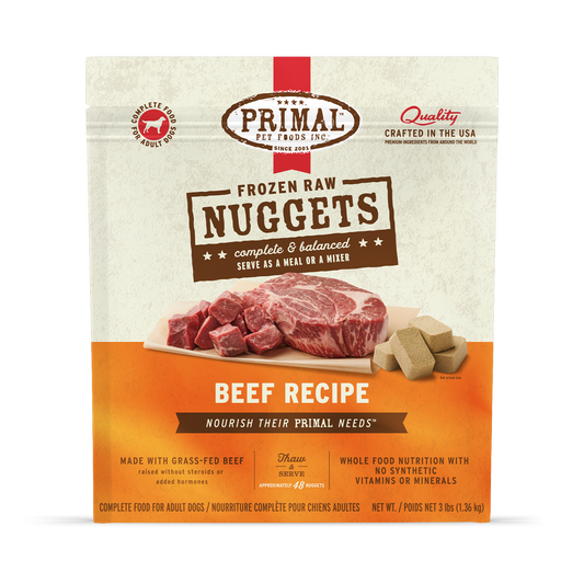 Frozen Raw Nuggets Dog Food - Beef Recipe