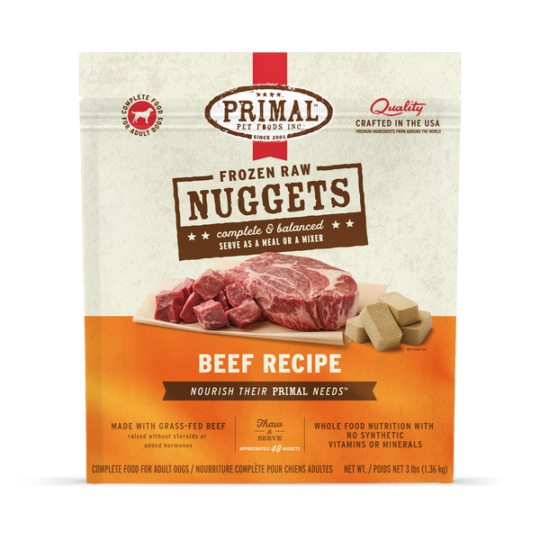 Frozen Raw Nuggets Dog Food — Beef Recipe