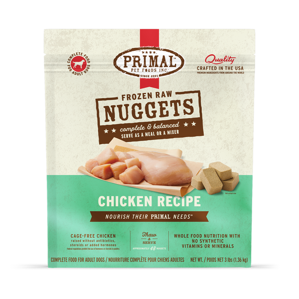 Frozen Raw Nuggets Dog Food — Chicken Recipe