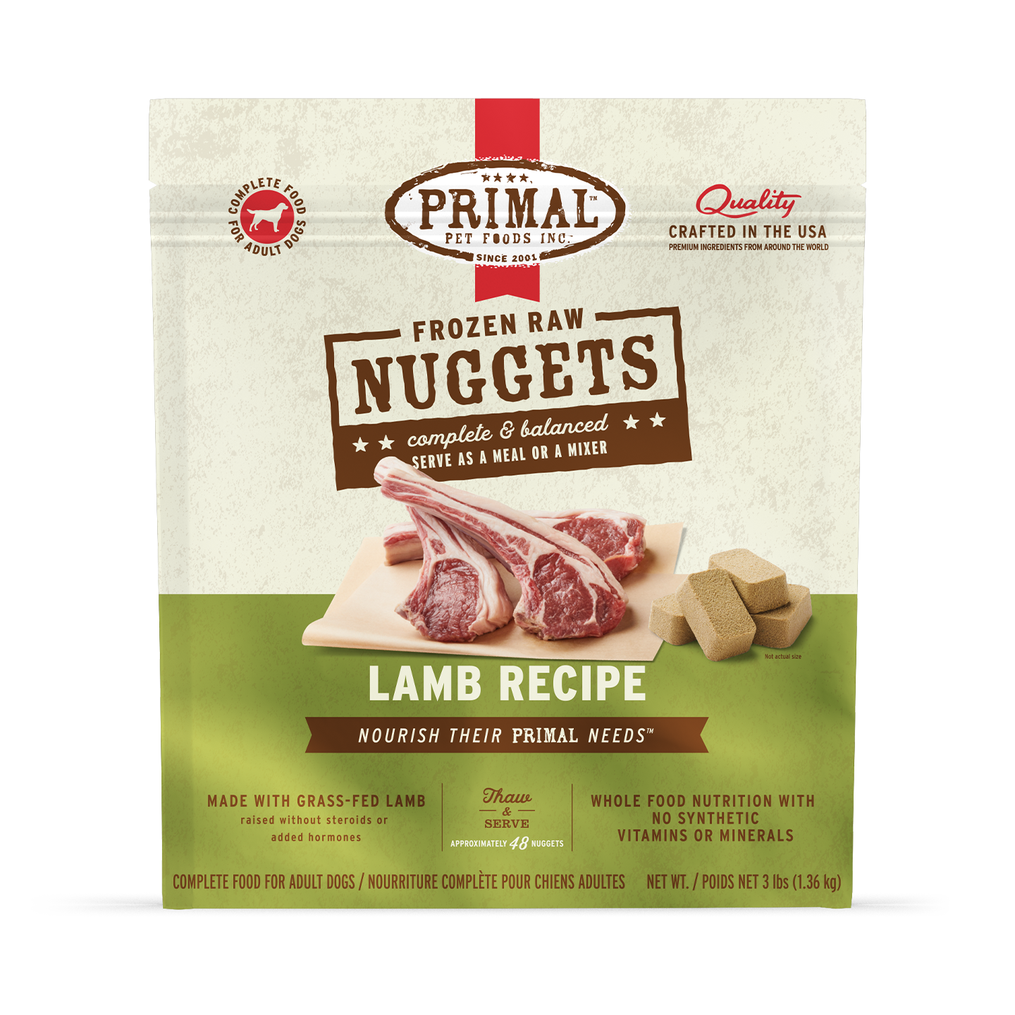 Frozen Raw Nuggets Dog Food - Lamb Recipe