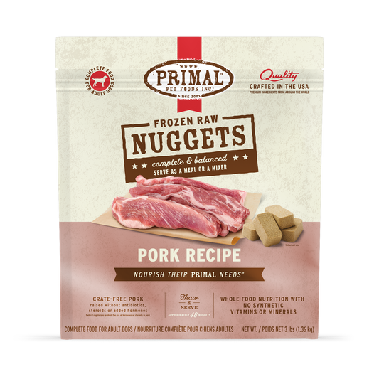 Frozen Raw Nuggets Dog Food - Pork Recipe