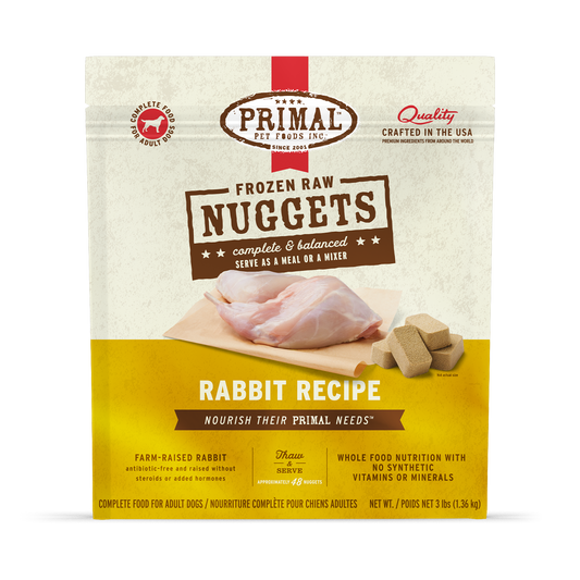 Frozen Raw Nuggets Dog Food - Rabbit Recipe