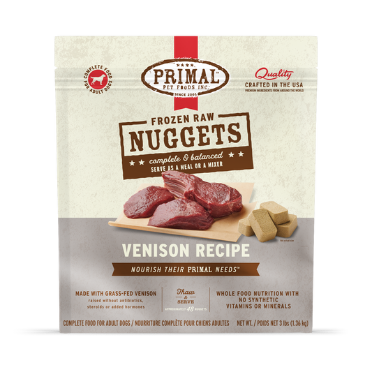 Frozen Raw Nuggets Dog Food - Venison Recipe