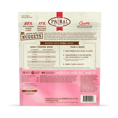 Frozen Raw Nuggets Cat Food - Beef & Salmon Recipe