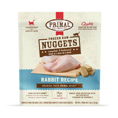 Frozen Raw Nuggets Cat Food - Rabbit Recipe