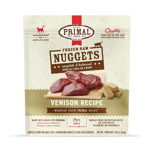 Frozen Raw Nuggets Cat Food - Venison Recipe