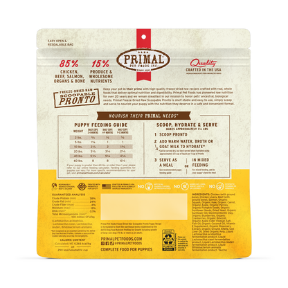 Freeze-Dried Raw Scoopable Pronto Dog Food - Puppy Recipe