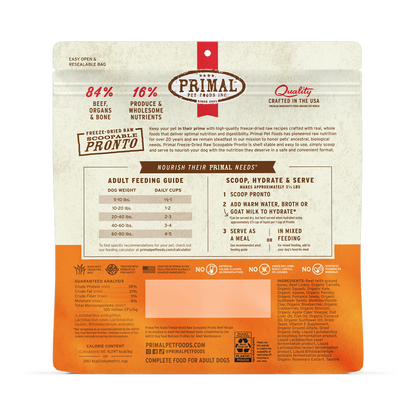 Freeze-Dried Raw Scoopable Pronto Dog Food - Beef Recipe