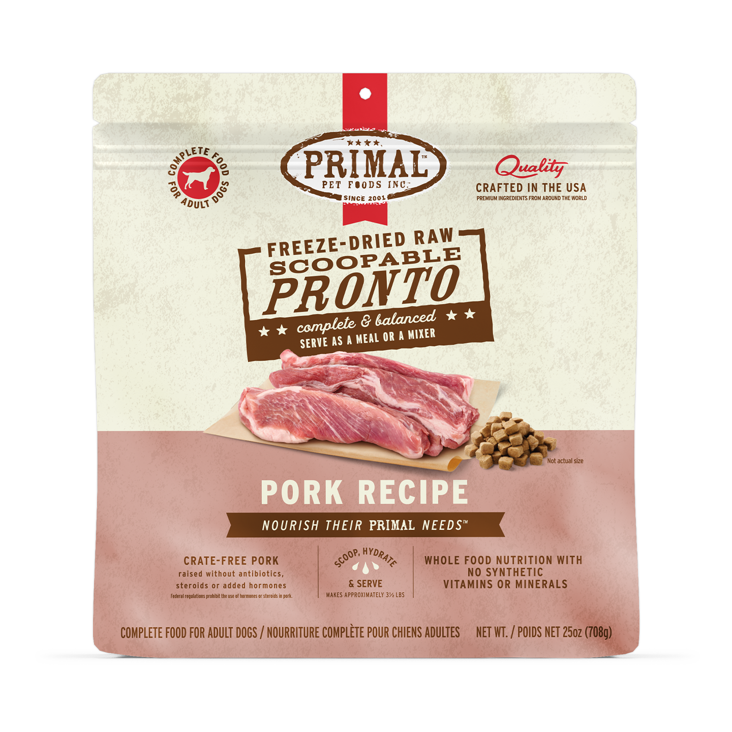 Freeze-Dried Raw Scoopable Pronto Dog Food - Pork Recipe